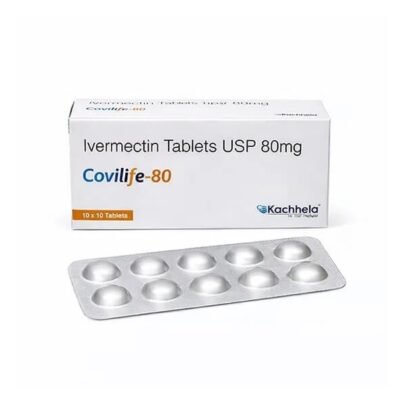 Ivermectin 80 Mg Covilife-80 product box and tablets